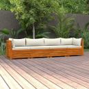 4-Sitzer-Gartensofa mit Kissen Massivholz Akazie