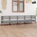 4-tlg. Garten-Lounge-Set Grau Kiefer Massivholz