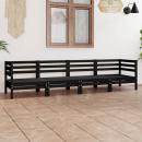 4-tlg. Garten-Lounge-Set Schwarz Massivholz Kiefer