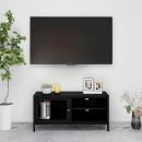 TV-Schrank Schwarz 90x30x44 cm Stahl und Glas