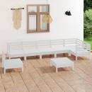 8-tlg. Garten-Lounge-Set Massivholz Kiefer Weiß