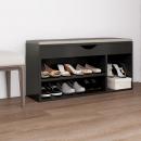 Schuhbank mit Kissen Grau 104x30x49 cm Holzwerkstoff