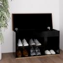 Schuhbank mit Kissen Schwarz 80x30x47 cm Holzwerkstoff