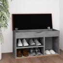 Schuhbank mit Kissen Betongrau 80x30x47 cm Holzwerkstoff