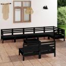 9-tlg. Garten-Lounge-Set Massivholz Kiefer Schwarz