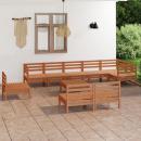 10-tlg. Garten-Lounge-Set Massivholz Kiefer Honigbraun