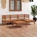 5-tlg. Garten-Lounge-Set Massivholz Kiefer Honigbraun