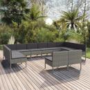 12-tlg. Garten-Lounge-Set mit Auflagen Poly Rattan Grau