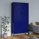 Kleiderschrank Marineblau 90x50x180 cm Stahl   