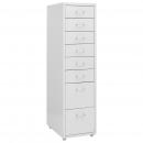 Aktenschrank mit Rollen Grau 28x41x109 cm Metall