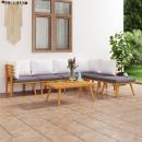 7-tlg. Garten-Lounge-Set mit Kissen Massivholz Akazie