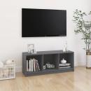 TV-Schrank Grau 104x33x41 cm Massivholz Kiefer