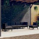 6-tlg. Garten-Lounge-Set mit Kissen Kiefer Massivholz