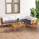 7-tlg. Garten-Lounge-Set mit Kissen Massivholz Akazie