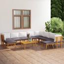 11-tlg. Garten-Lounge-Set mit Kissen Massivholz Akazie