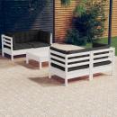 5-tlg. Garten-Lounge-Set mit Anthrazit Kissen Kiefernholz