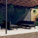 8-tlg. Garten-Lounge-Set mit Anthrazit Kissen Kiefernholz