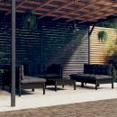 7-tlg. Garten-Lounge-Set mit Kissen Kiefer Massivholz