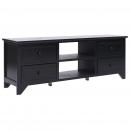 TV-Schrank Schwarz 108x30x40 cm Massivholz Paulownia