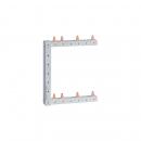 Hager KCF563R Phasenschiene, senkrecht, 63A, rechts, L1N-L2N-L3N zu L1N-L2N-L3N, 125mm, 2-reihig