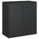 Garten-Kissenbox PE Rattan 100x49x103,5 cm Schwarz