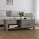 Couchtisch HAMAR Hellgrau 100x55x35 cm Massivholz Kiefer