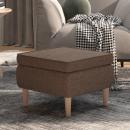 Hocker mit Holzbeinen Taupe Stoff