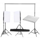 Fotostudio-Set mit Beleuchtung und Hintergrund