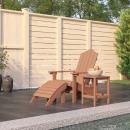 Adirondack-Gartenstuhl mit Hocker & Tisch HDPE Braun