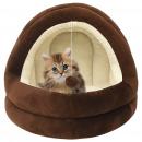 Katzenbett 40x40x35 cm Braun und Creme