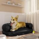 Hundebett Ergonomisch Schaumstoff Schwarz 75x53 cm Kunstleder