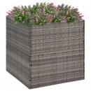 Pflanzkübel Grau 80x80x80 cm Poly Rattan