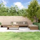 5-tlg. Garten-Lounge-Set mit Kissen Honigbraun Massivholz