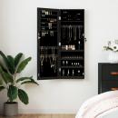 Schmuckschrank mit Spiegel Wandmontage Schwarz 37,5x10x106 cm