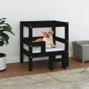  Hundebett Schwarz 55,5x53,5x60 cm Massivholz Kiefer