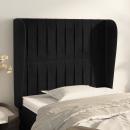 Kopfteil mit Ohren Schwarz 103x23x118/128 cm Samt