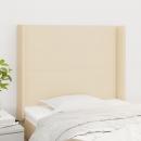 Kopfteil mit Ohren Creme 93x16x118/128 cm Stoff