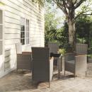 5-tlg. Garten-Essgruppe mit Kissen Poly Rattan Grau