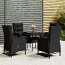 5-tlg. Garten-Bistro-Set Poly Rattan Schwarz