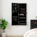 Spiegel-Schmuckschrank mit LED-Beleuchtung Wandmontage Schwarz