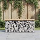 Gartenbank aus Gabionen 103x31,5x42 cm Massivholz Kiefer