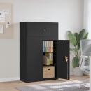 Aktenschrank Schwarz 90x40x145 cm Stahl