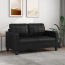 2-Sitzer-Sofa Schwarz 140 cm Kunstleder