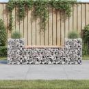 Gartenbank aus Gabionen 183x41x60,5 cm Massivholz Douglasie