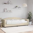 Tagesbett mit Matratze Creme 90x200 cm Stoff