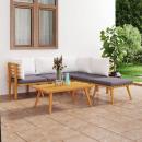 6-tlg. Garten-Lounge-Set mit Kissen Massivholz Akazie