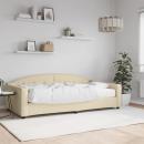 Tagesbett mit Matratze Creme 100x200 cm Stoff