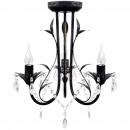 Decknlampe Art Novau mit Kristallperlen 3 x E14