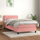 Boxspringbett mit Matratze Rosa 80x200 cm Samt