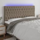 LED Kopfteil Taupe 180x7x118/128 cm Stoff